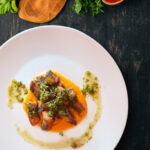 Chicharrones de calamar en salsa de cilantro para 3 personas